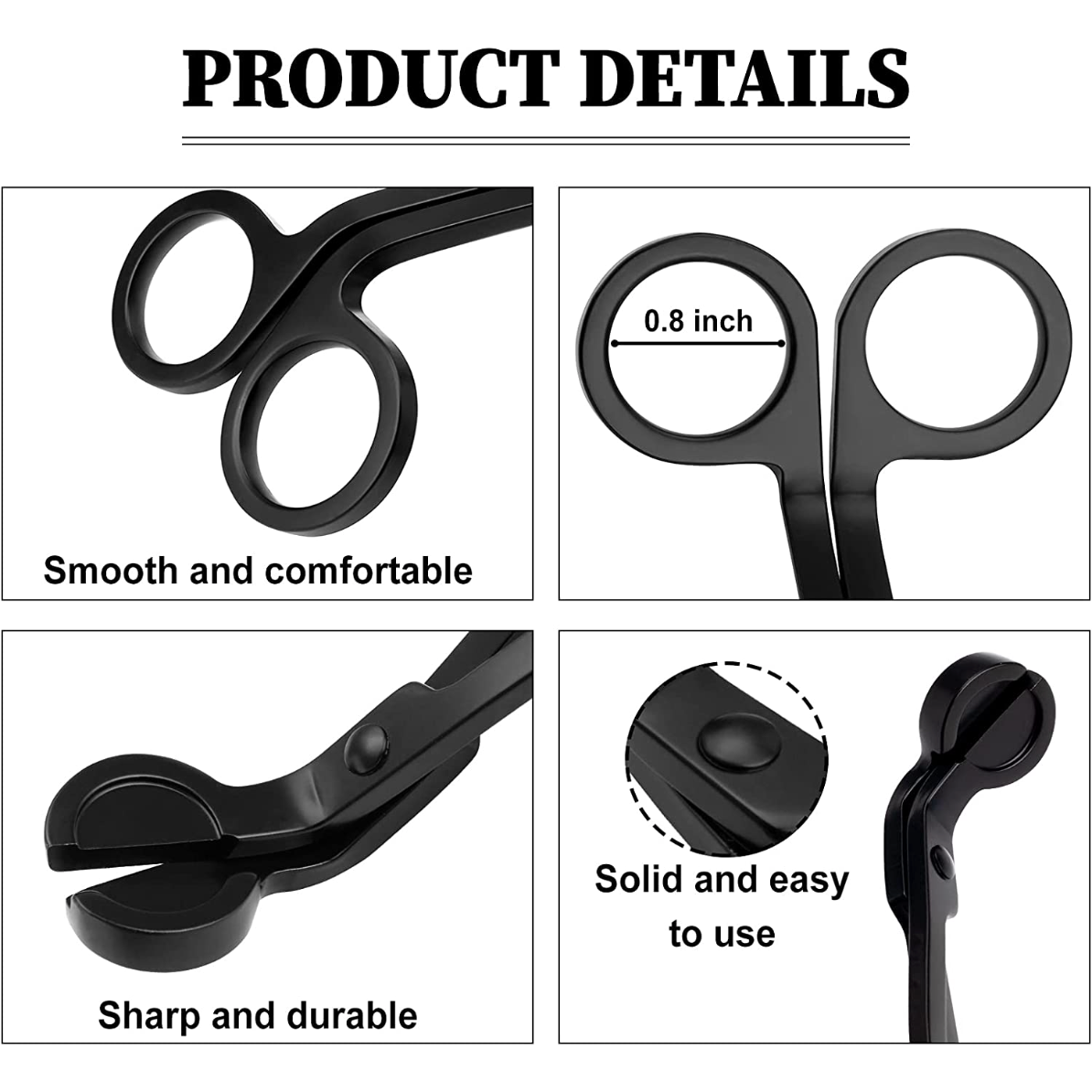 Black Candle Wick Trimmer - GlowAmaze
