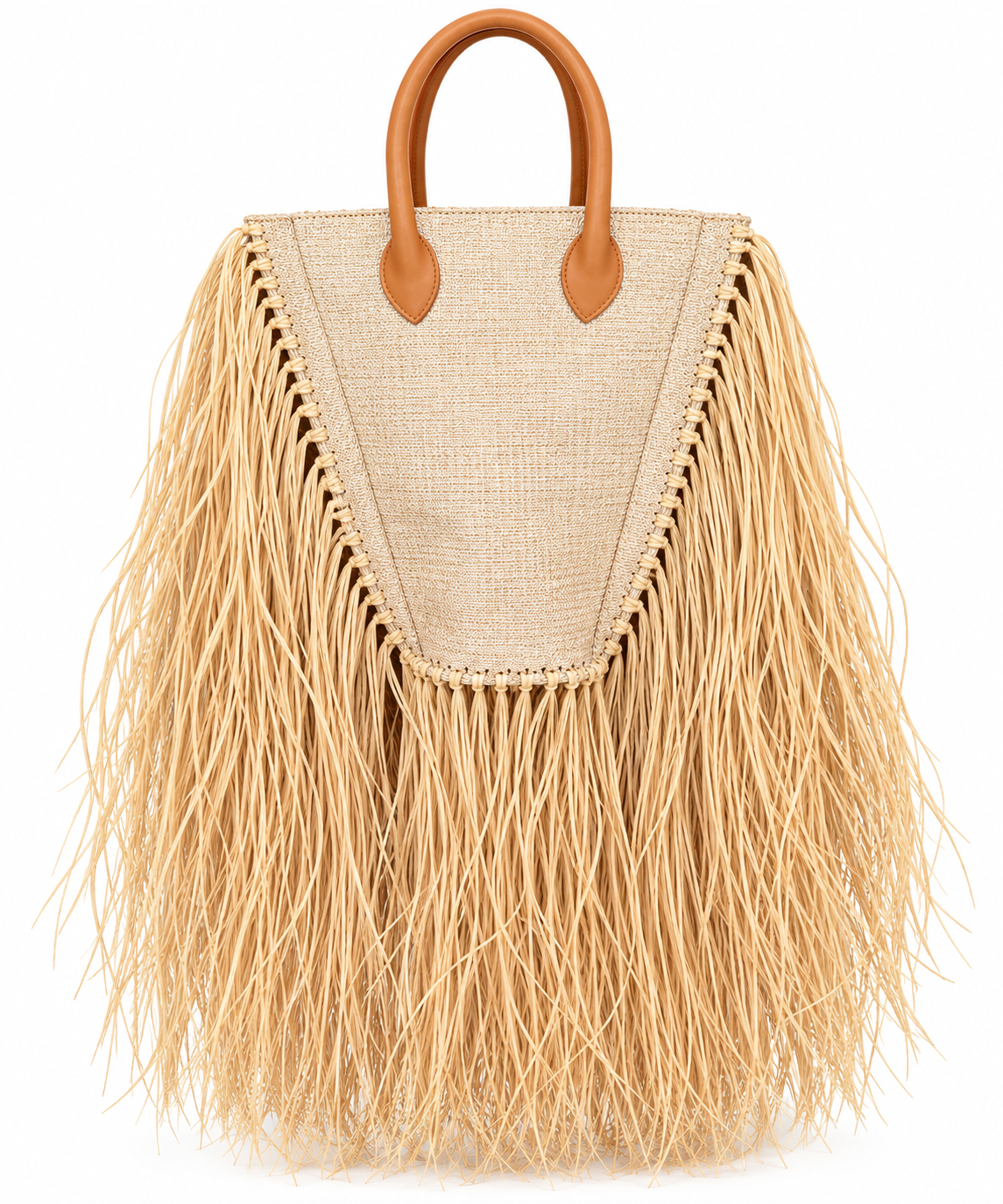 Boho Luxe Raffia Fringe Tote Bag | Statement Handbag