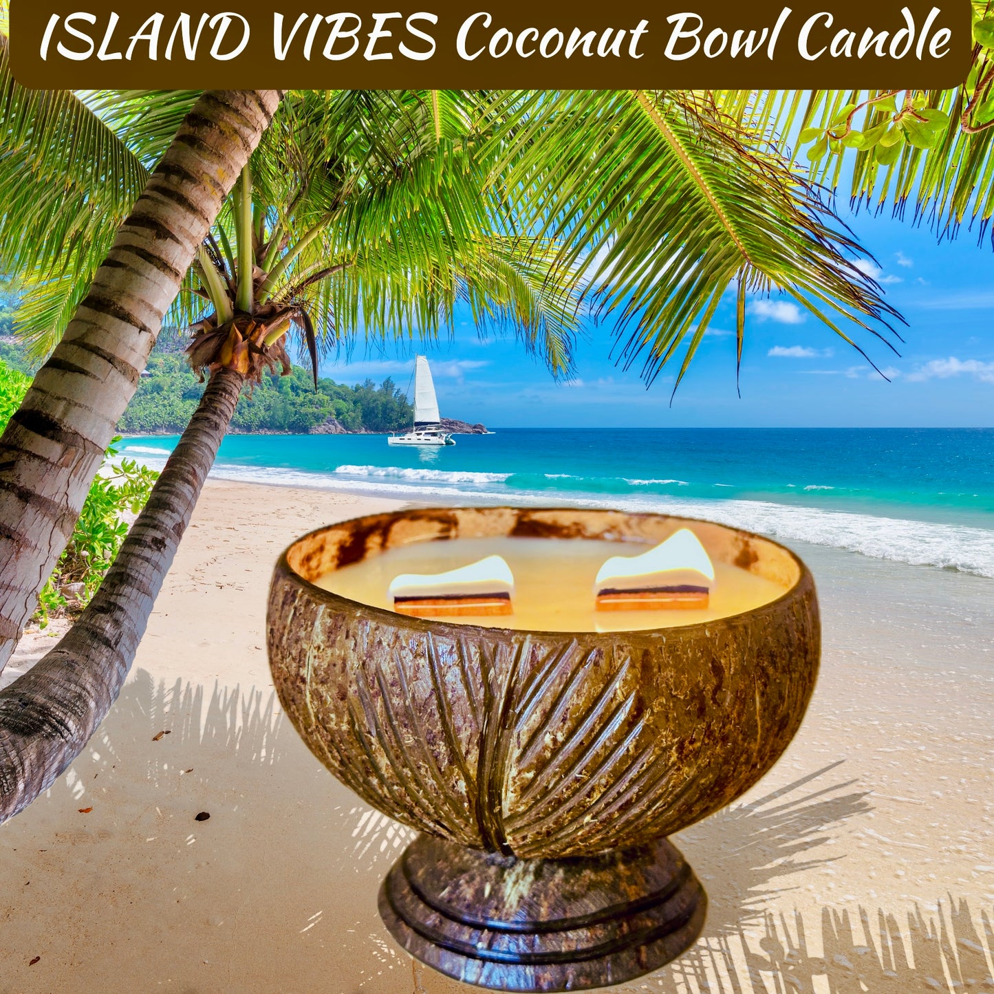 ISLAND VIBES Coconut Bowl Candle