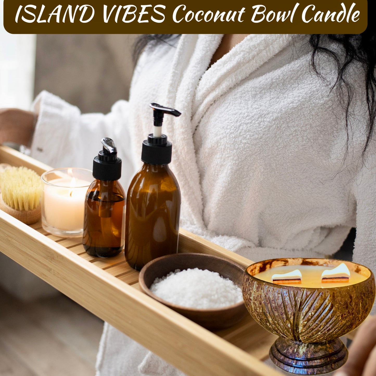 ISLAND VIBES Coconut Bowl Candle