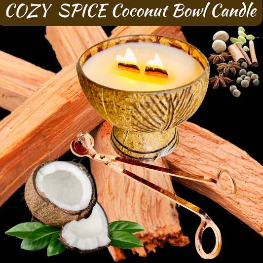 COZY SPICE Coconut Bowl Candle - GlowAmaze