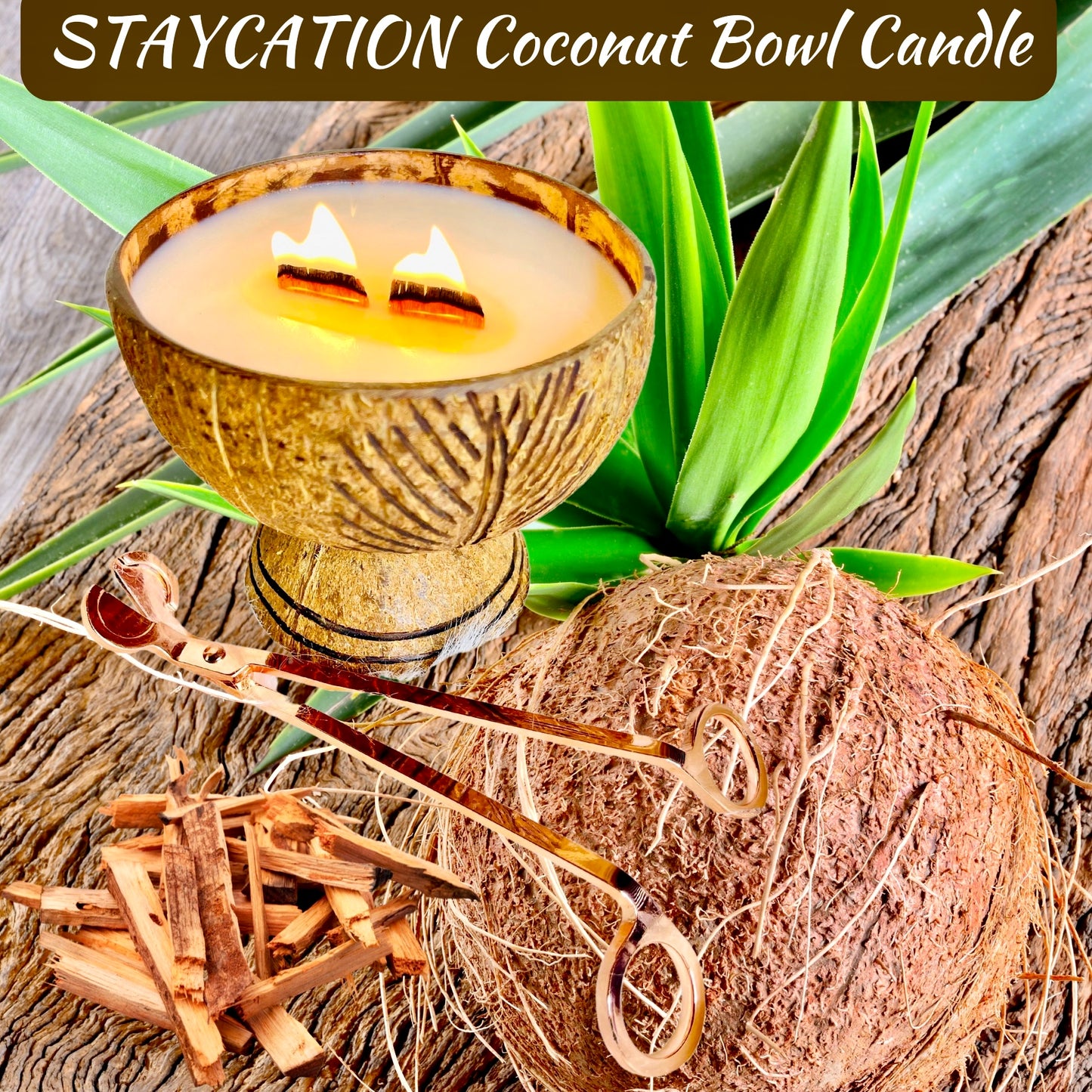 STAYCATION Coconut Bowl Candle - GlowAmaze